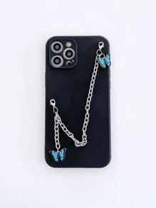 Butterfly Decor Chain Hand Strap Phone Case - Multicolor - View 2