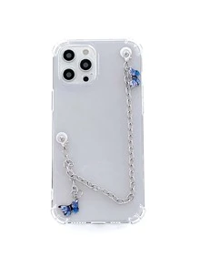 Butterfly Decor Chain Hand Strap Phone Case - Multicolor - View 2