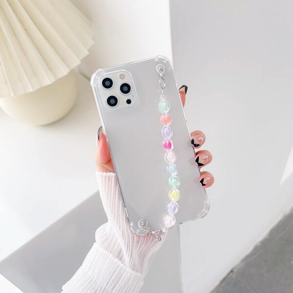 

Colorful Beaded Hand Strap Phone Case, Multicolor