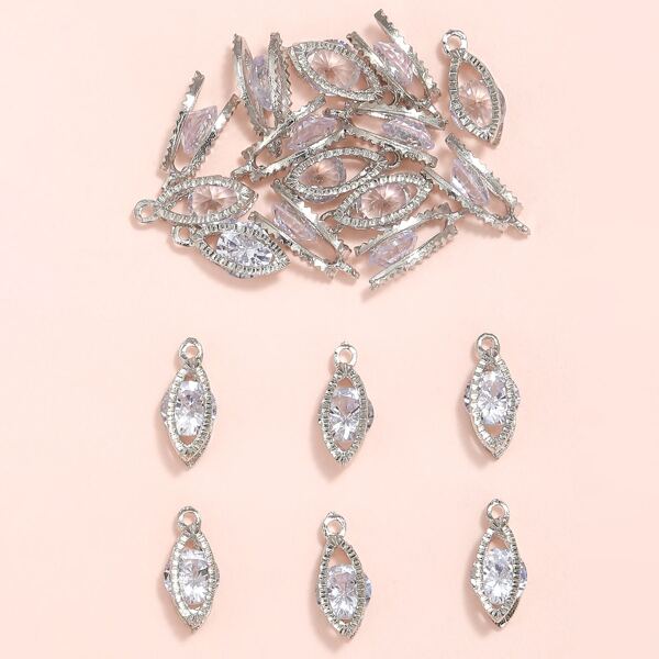 

20pcs Zircon DIY Jewelry Pendant, Silver