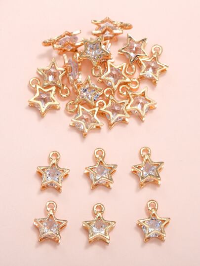 20pcs Cubic Zirconia Decor Star DIY Jewelry Pendant