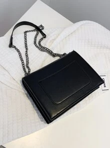 Waterproof,Lightweight,Business Casual Studded Decor Flap Chain Shoulder Bag For Teen Girls Women College Students,Rookies & White-collar Workers Perfect for Office,College,Work ,Business,Commute - Black - View 6