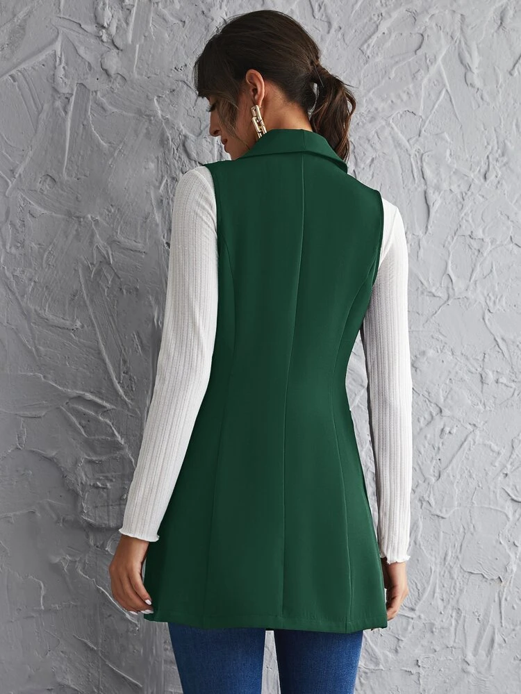 Shawl Collar Double Breasted Vest Blazer In Fall/Winter