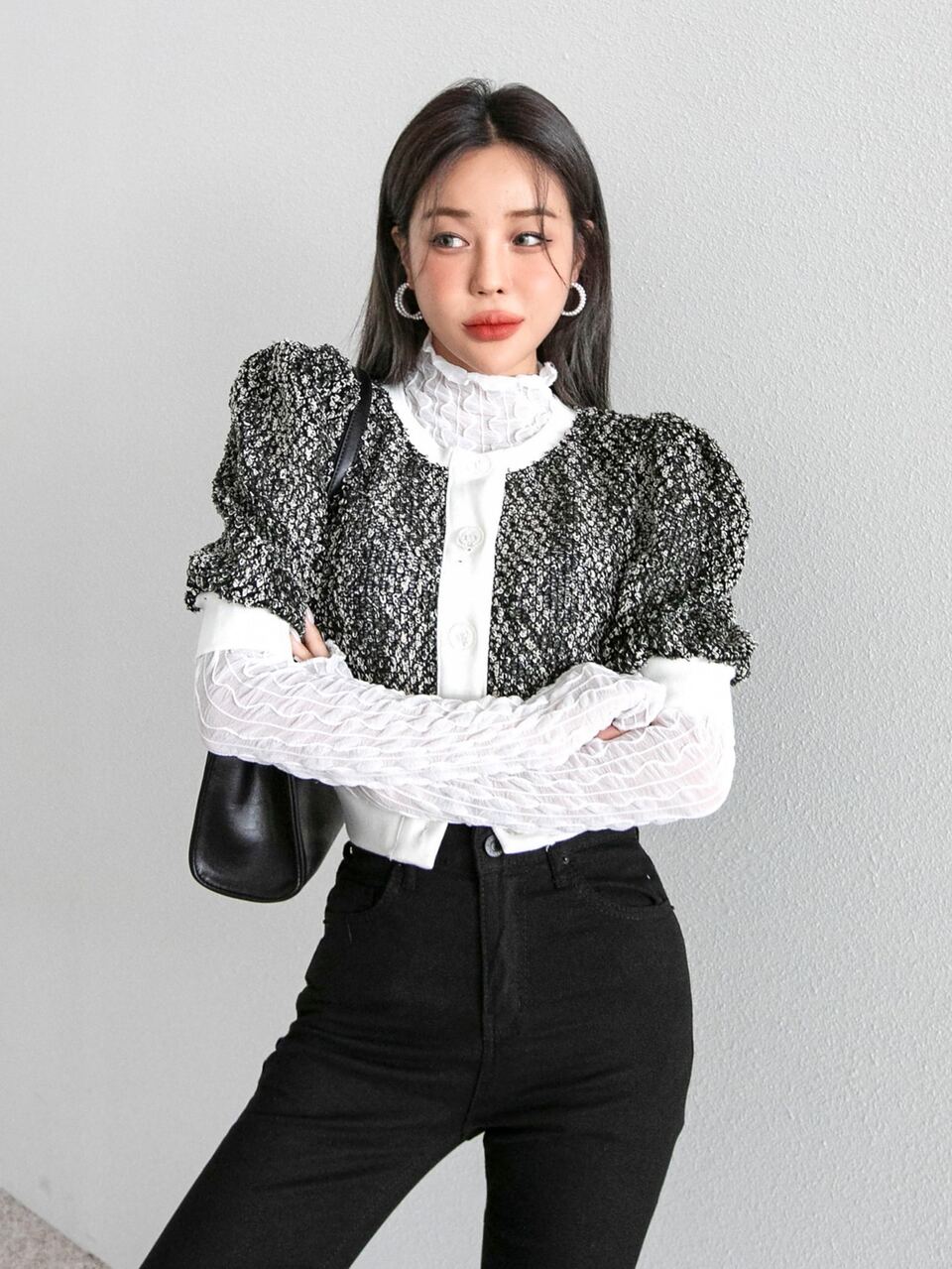 Solid Stitch Detail Skinny Top