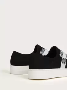 Cuccoo Everyday Collection 小男童雙色格子圖案一腳蹬運動鞋