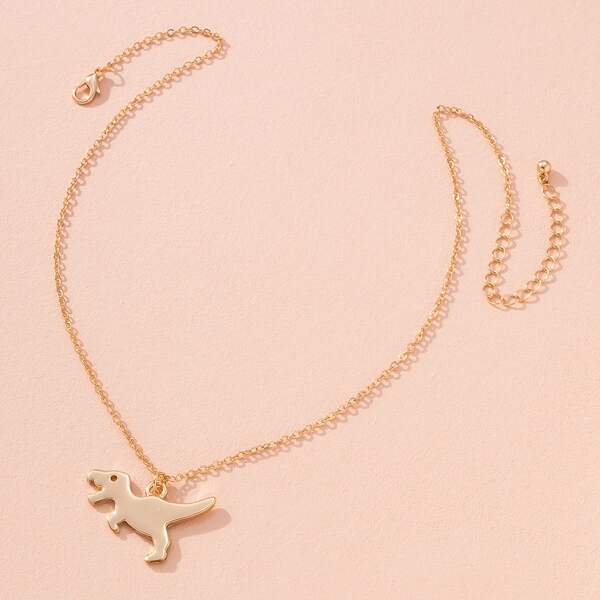 

Dinosaur Charm Necklace, Gold