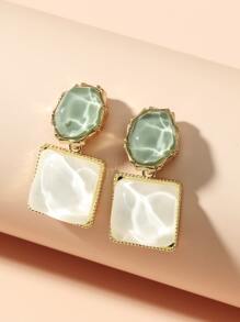 Geometric Design Earrings - Multicolor - View 1