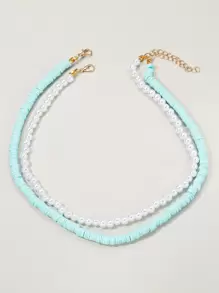 2 Miếng Ngọc trai giả Đính cườm Dây chuyền - Nhiều màu - Xem 1