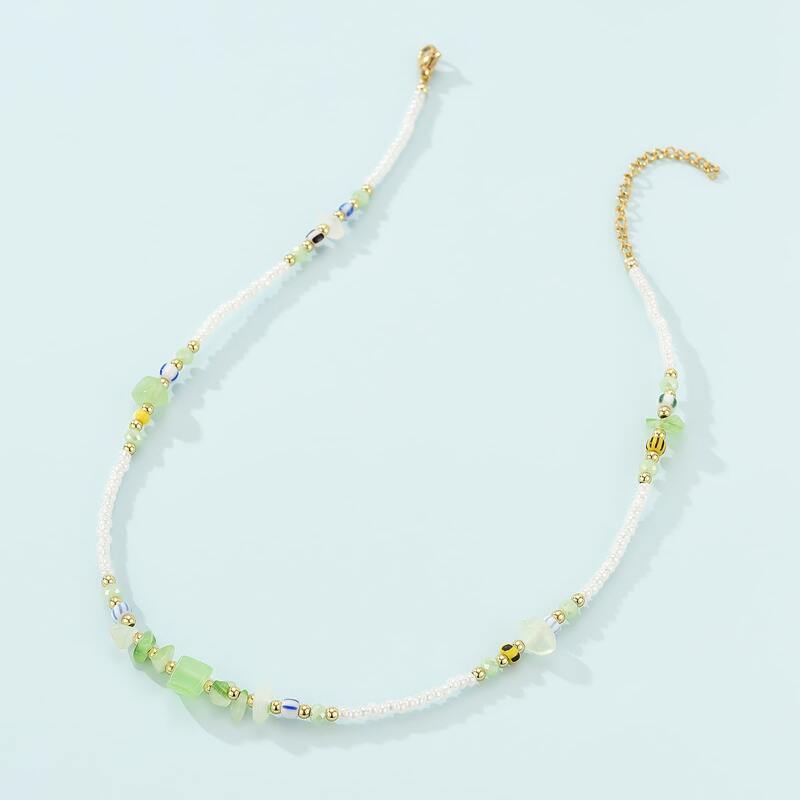 

Stone Decor Beaded Necklace, Multicolor