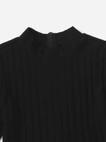 SHEIN EZwear رومبير كاجوال مرجانية الياقة والأكمام الطويلة مصنوعة من قماش محبوك قطني