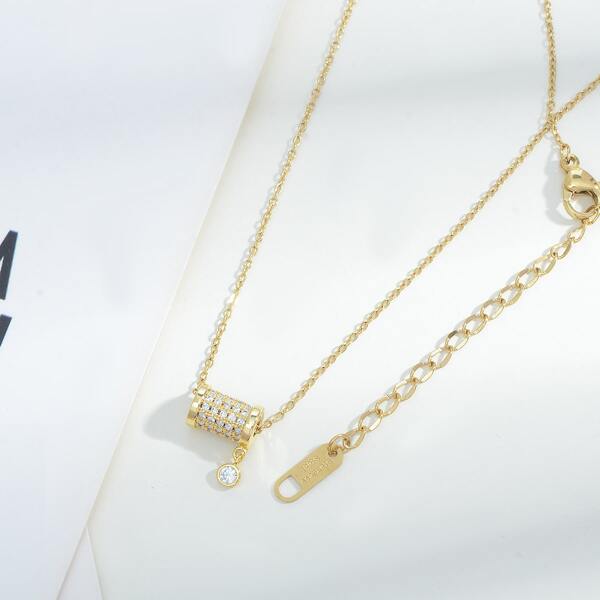 

14K Gold Plated Zircon Detail Necklace