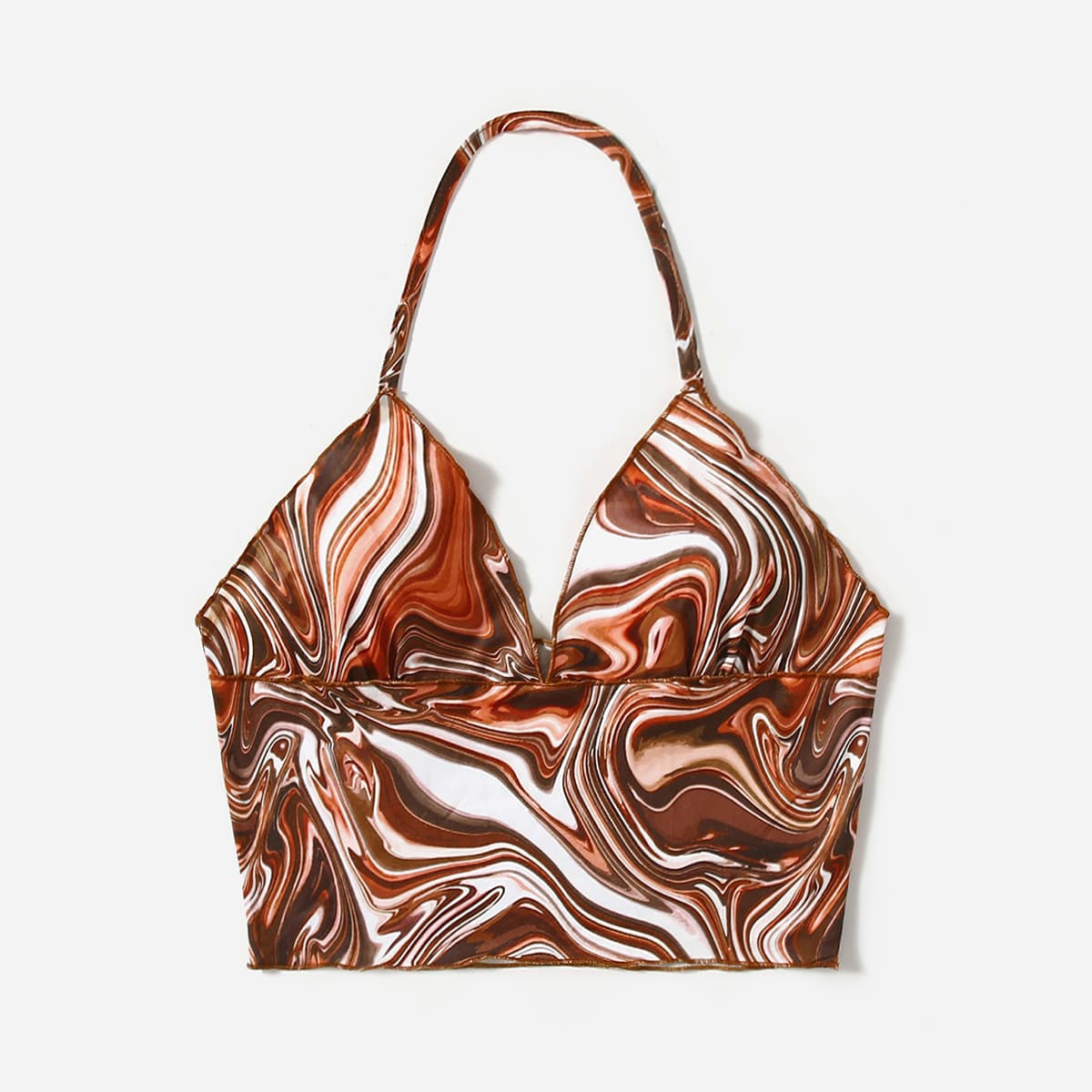 

Marble Print Halter Top, Multicolor