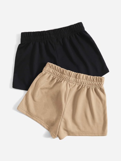 2 paquetes de shorts elásticos de cintura recta