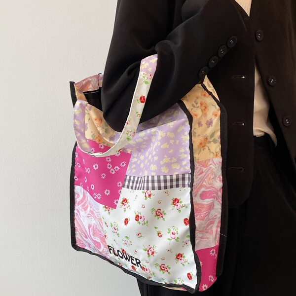 

Scarf Print Tote Bag, Pink