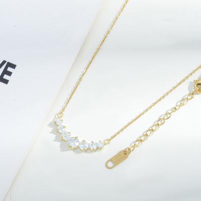 Cubic Zirconia Decor Necklace
