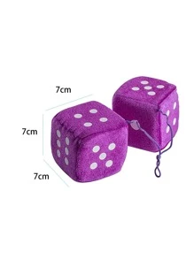 2pcs Dice Shaped Car Ornament - Purple - View 3