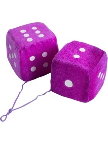 2pcs Dice Shaped Car Ornament - Purple - View 4
