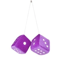 2pcs Dice Shaped Car Ornament - Purple - View 5