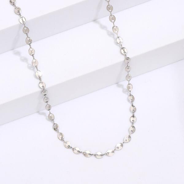 

Simple Stainless Steel Necklace, Silver
