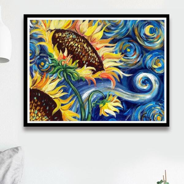 

Sunflower Print DIY Diamond Unframed Painting, Multicolor