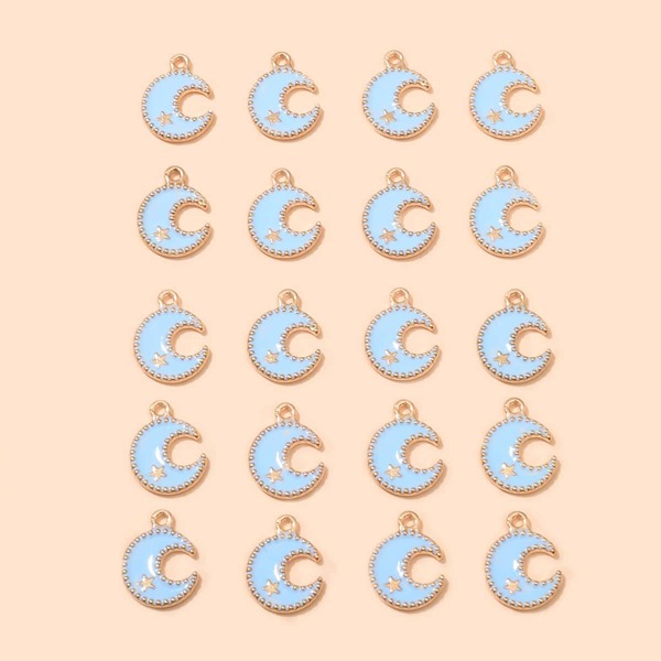 

20pcs Moon Design DIY Jewelry Pendant, Blue