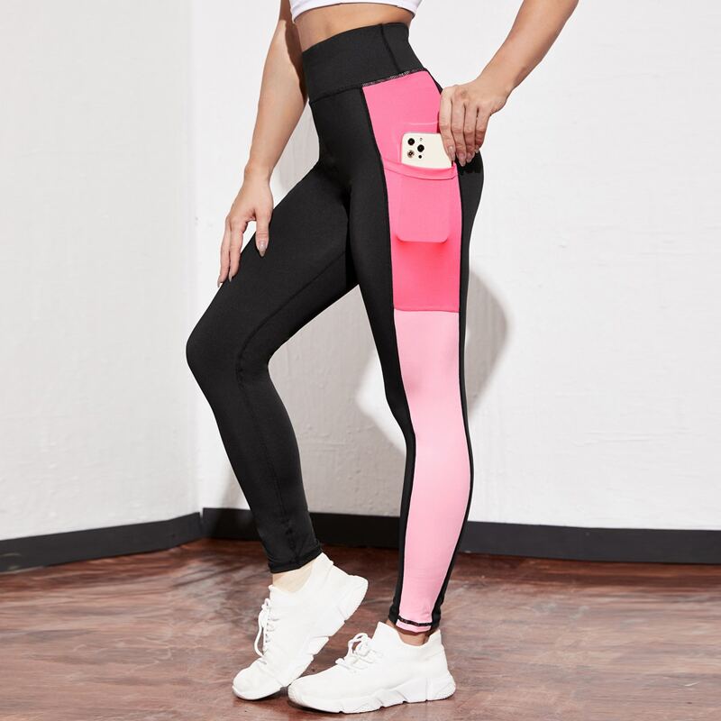 

Breathable Softness Sports Leggings With Phone Pocket, Multicolor