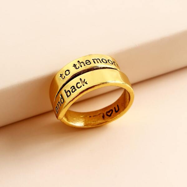 

Letter Pattern Ring, Gold