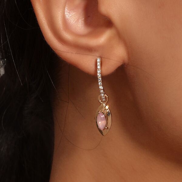 

Rhinestone Decor Earrings, Gold