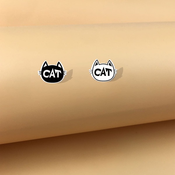 

Cat Stud Earrings, Multicolor