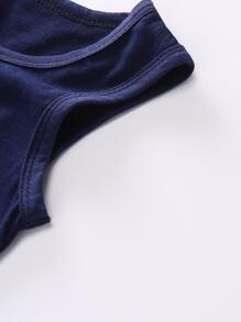 男嬰卡通猴子圖案背心連體衣 - 藏蓝色 - 查看 5