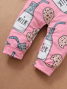 Baby Girl Cartoon Graphic Jumpsuit - Pink - View 6