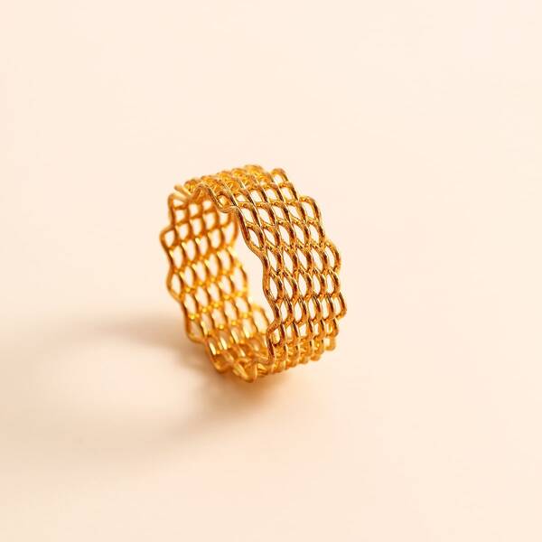 

Hollow Out Metal Ring, Gold