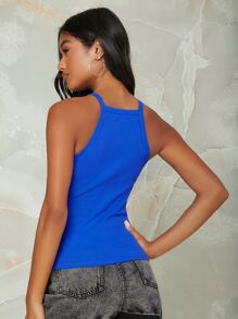SHEIN EZwear Camis Plain Casual - Biru - View 2