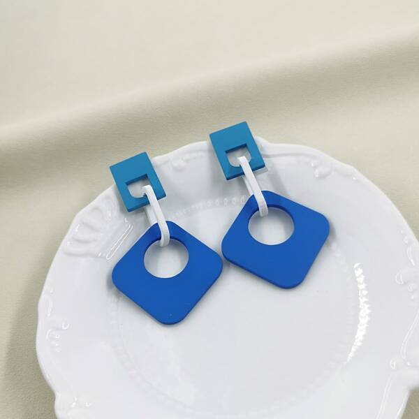

Geometric Drop Earrings, Multicolor