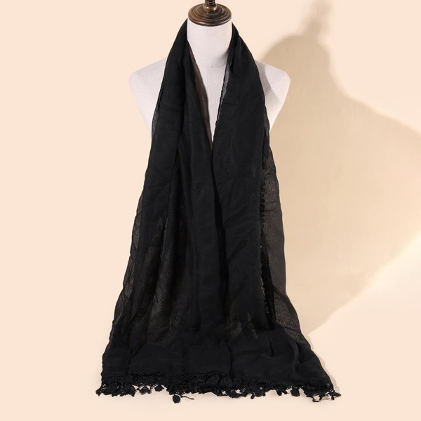 

Solid Shawl Scarf, Black