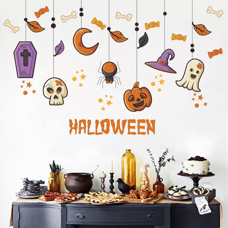 

Halloween Pattern Wall Sticker, Multicolor