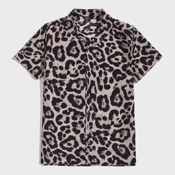 

Men Leopard Print Shirt, Multicolor