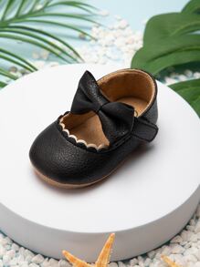 Bebé Mary janes con diseño de lazo en abanico con diseño - Negro - Ver 3