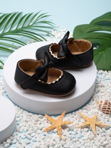 Bebé Mary janes con diseño de lazo en abanico con diseño - Negro - Ver 5
