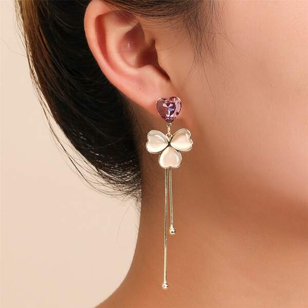

14K Gold Plated Flower Drop Earrings