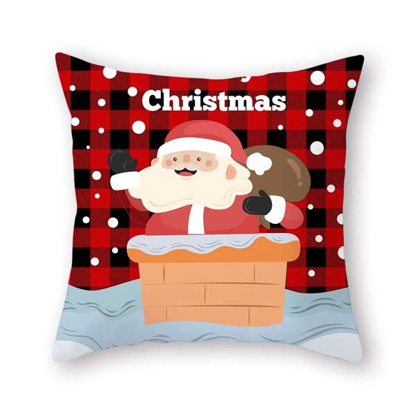 

Santa Claus Print Cushion Cover Without Filler, Multicolor
