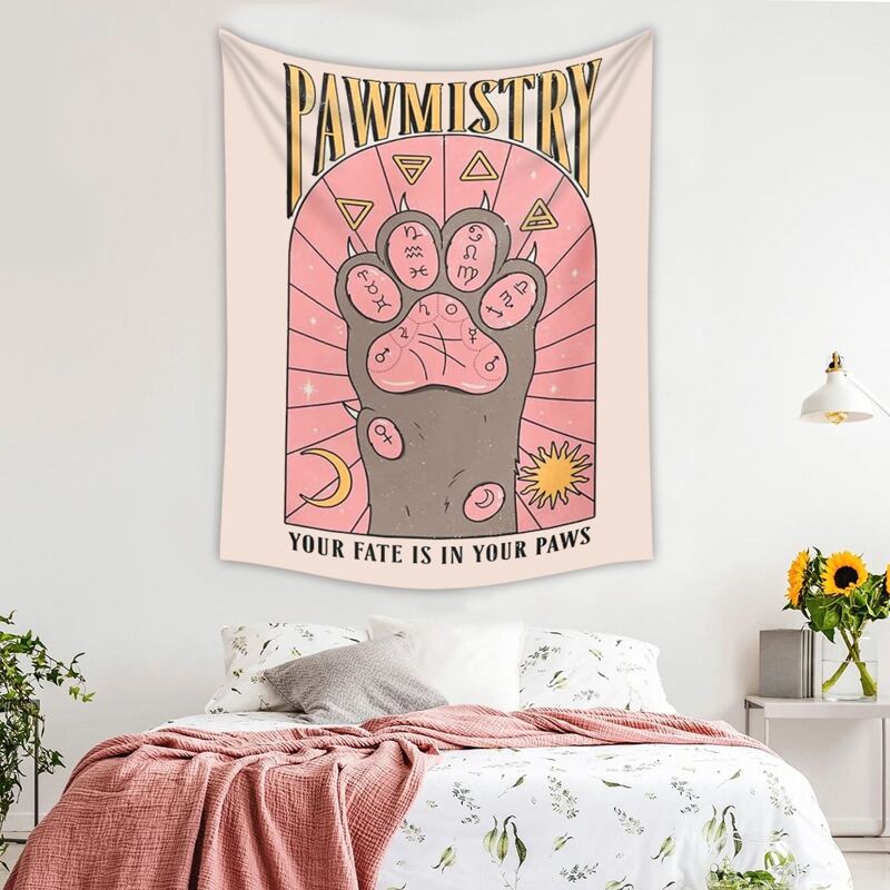 

Paw & Constellation Print Tapestry, Multicolor