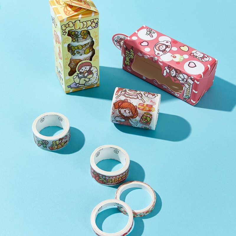 

5rolls Cartoon Graphic Random Washi Tape, Multicolor