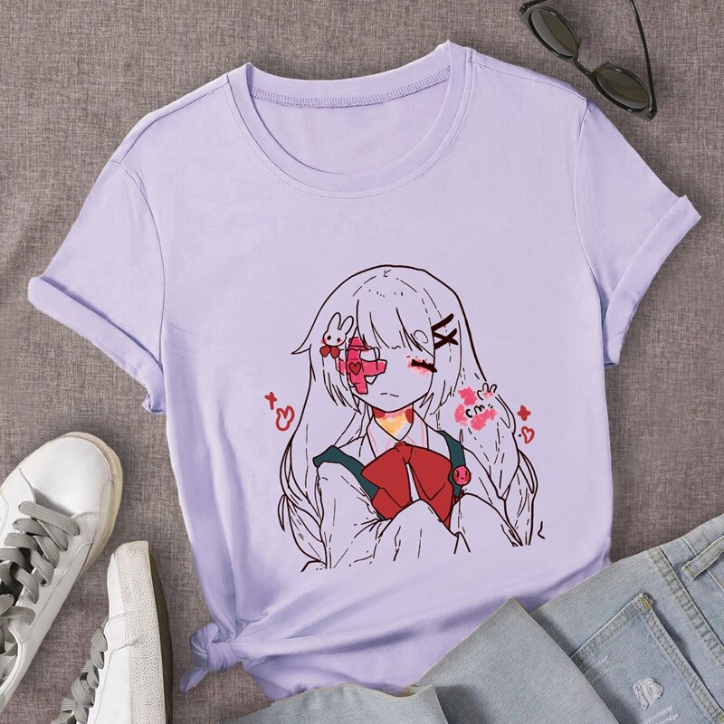 

Cartoon Figure Graphic Tee, Mauve purple