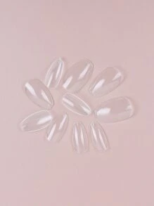 Instantly Upgrade Your Look with 500pcs bag transparent short ballet nail resin extended full coverage fake nails suitable for women and girls - Clear - View 3