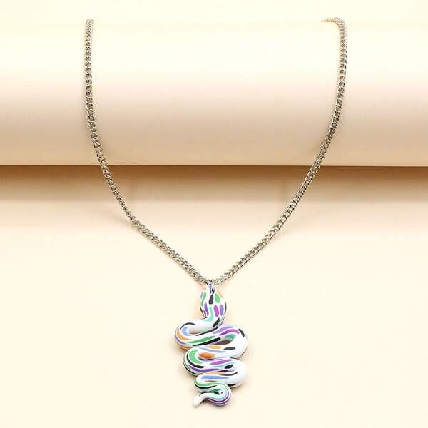 

Snake Charm Necklace, Multicolor