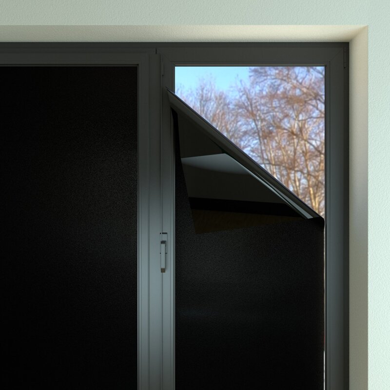 

1pc Plain Window Privacy Sticker, Black