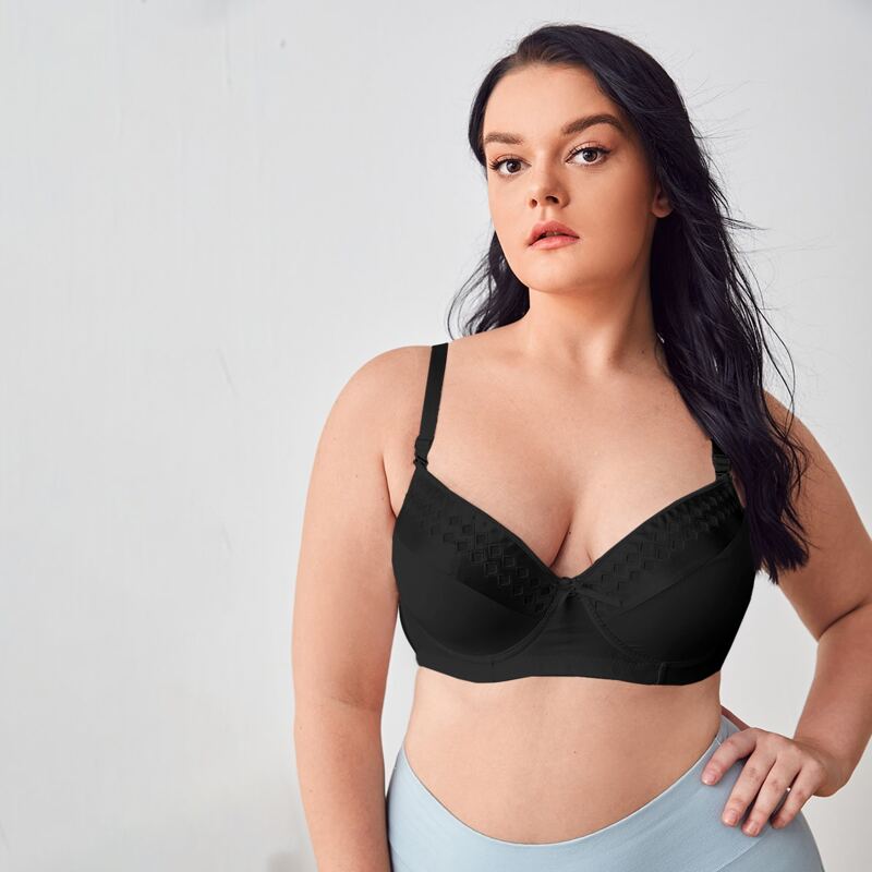 

Plus Solid Push Up Bra, Black