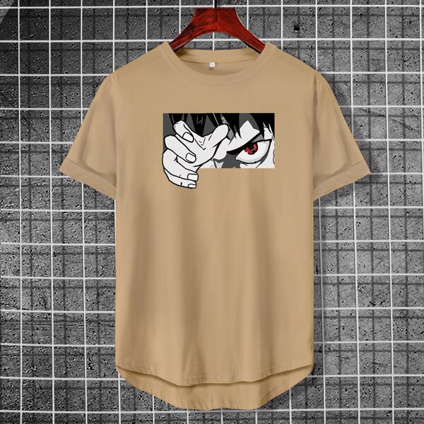 

Men Cartoon Figure Print Tee, Khaki