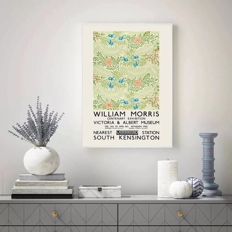

Flower Print Unframed Painting, Green